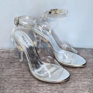 NWT Ankle Strap Lucite Heels